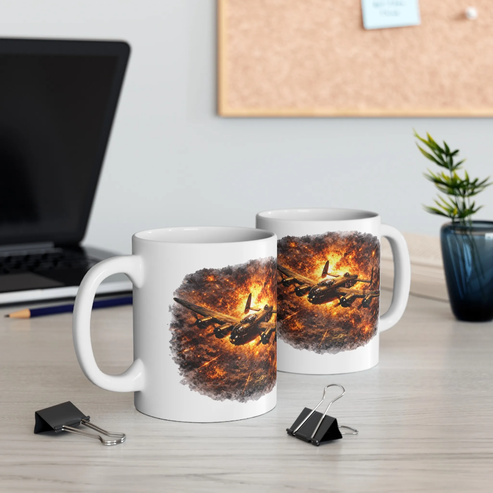 RAF Legends - Lancaster Dogfight Explosion Scene - Mug - Image 2