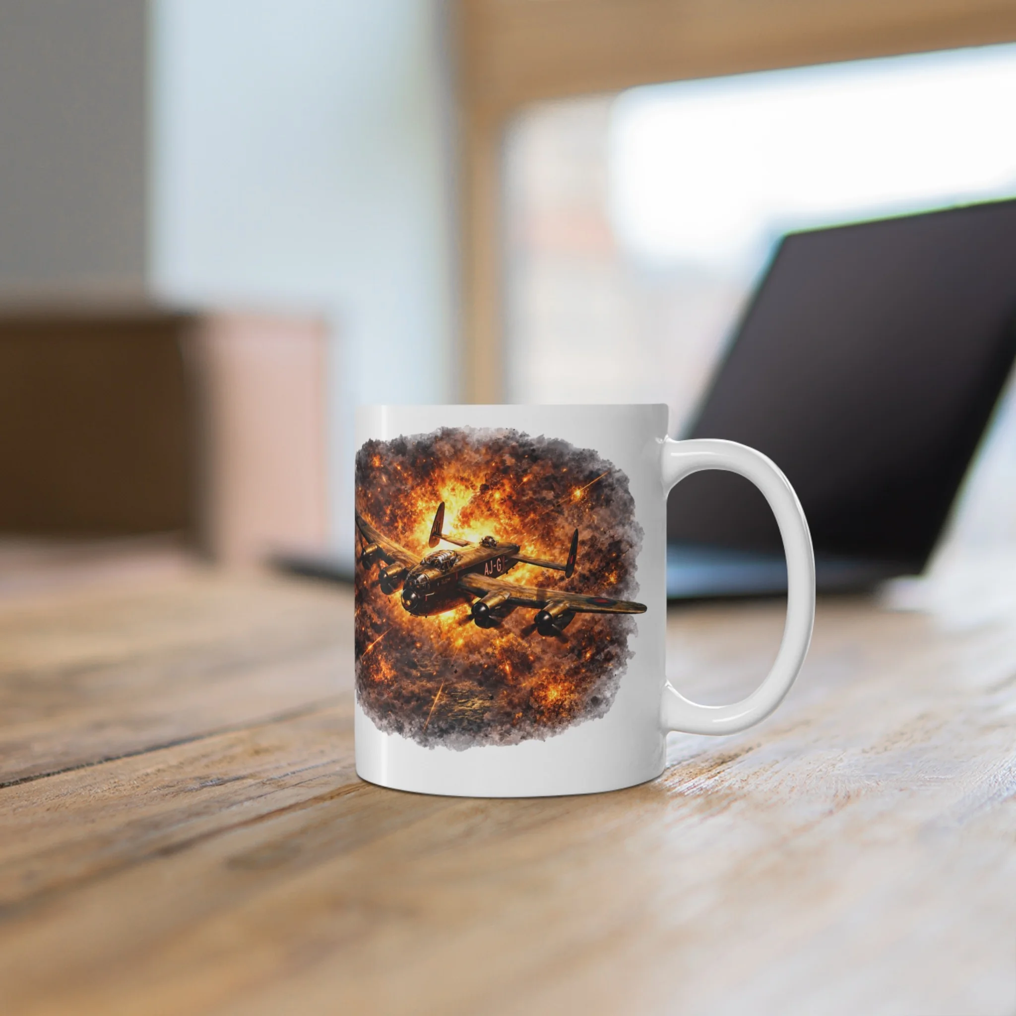 RAF Legends - Lancaster Dogfight Explosion Scene - Mug - Image 3