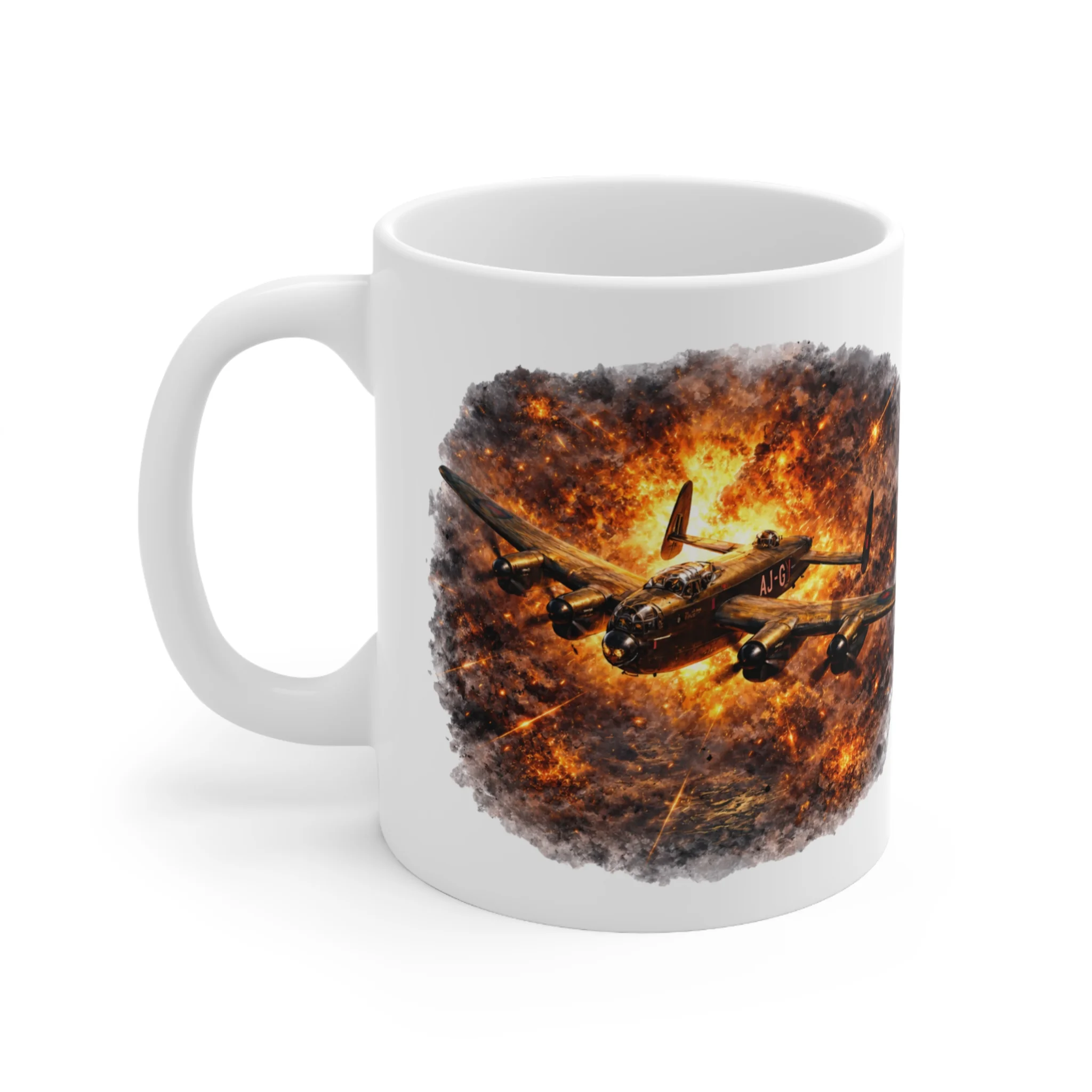 RAF Legends - Lancaster Dogfight Explosion Scene - Mug - Image 4