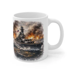 Naval Warfare - USS Iowa - Battle Scene - Mug