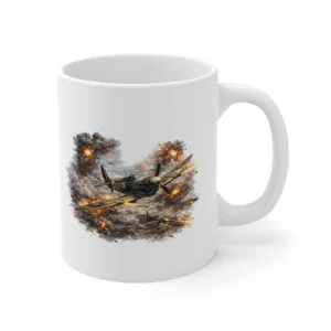 RAF Legends - Spitfire Dogfight Explosion Scene - Mug