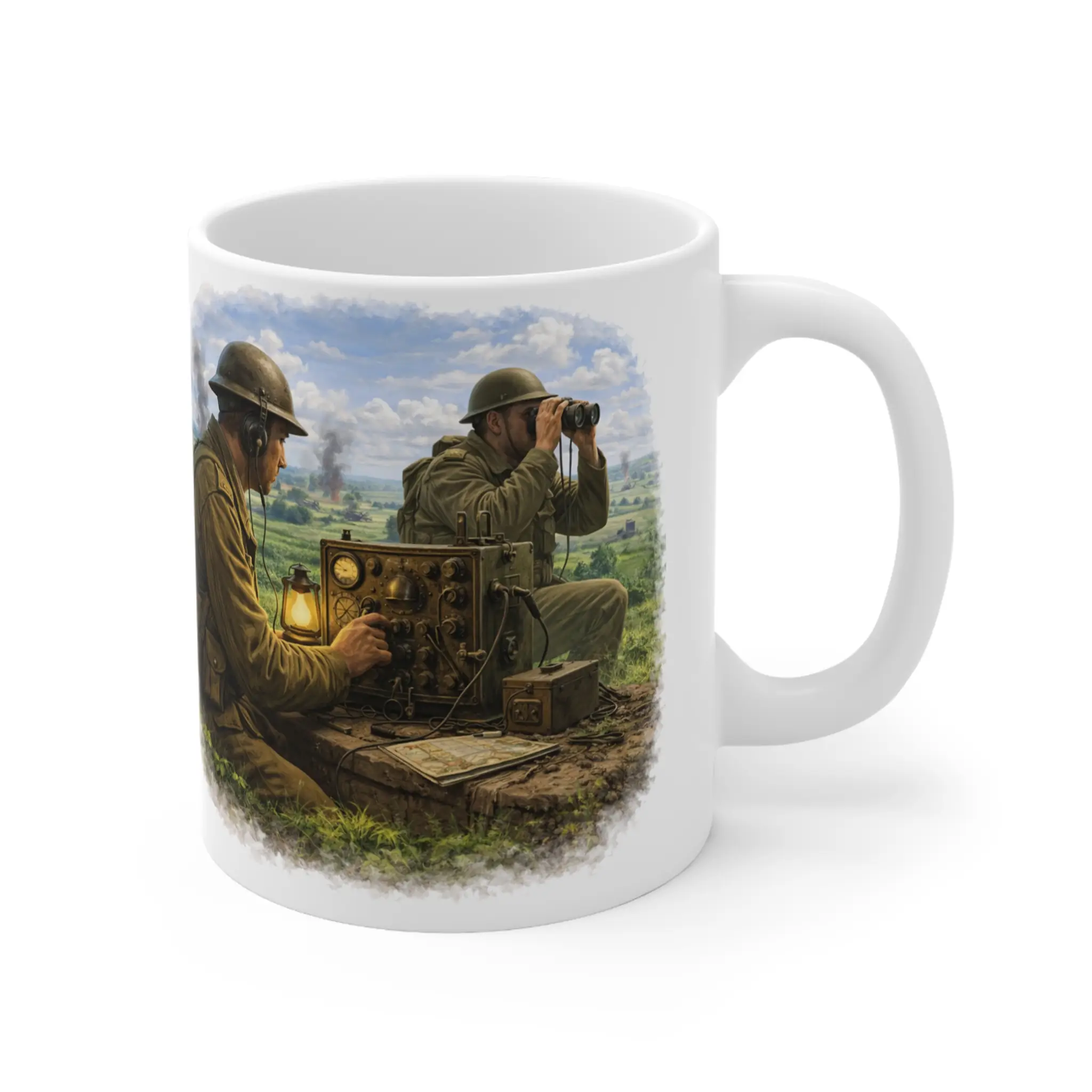 Ground Warfare - Field Radio Command - Battlefield Scene - Mug