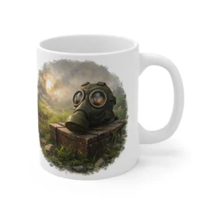 Ground Warfare - British WWII Gas Mask - Field Rest Scene - Mug