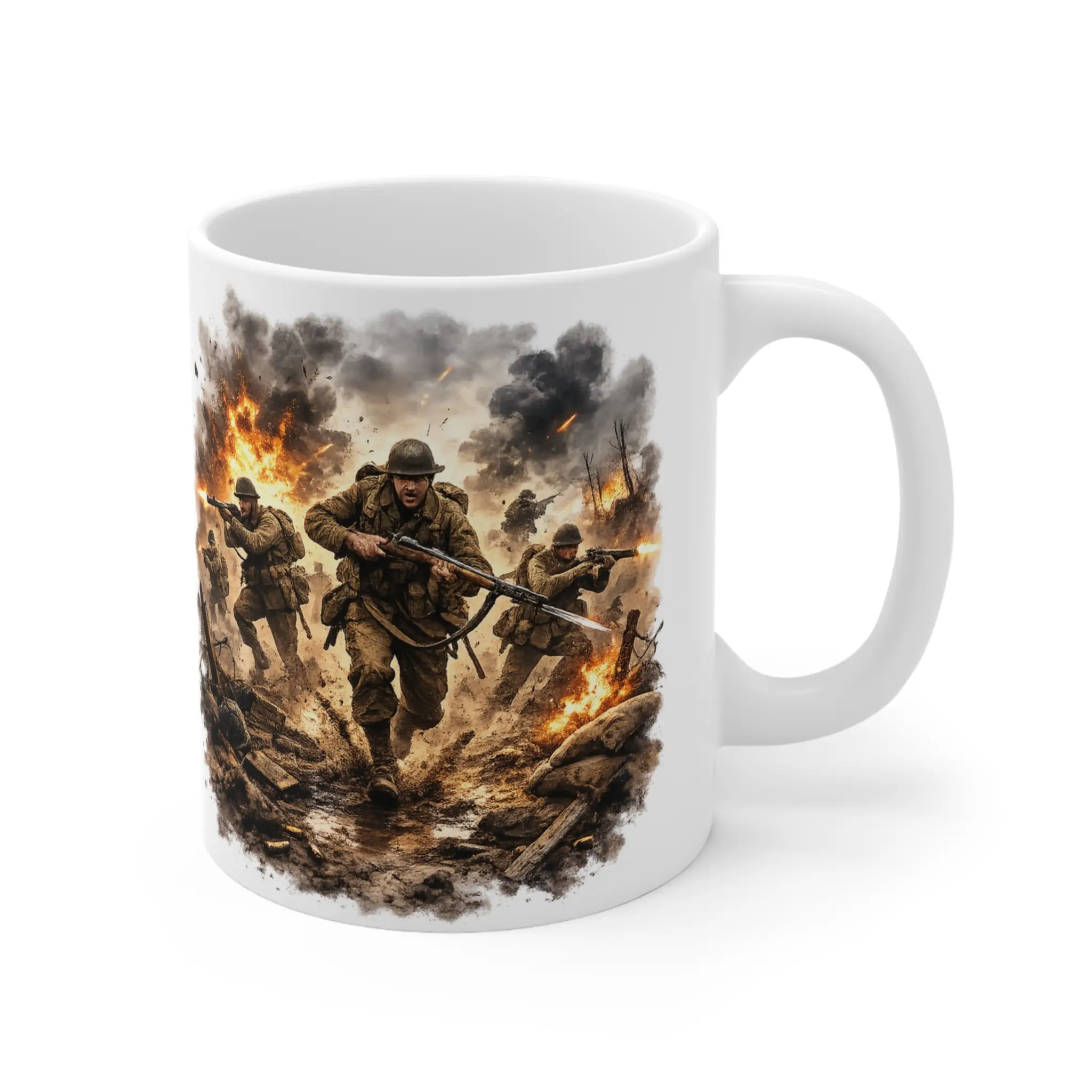 Ground Warfare - Infantry Assault - Battlefield Scene - Mug