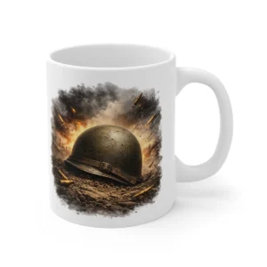 Ground Warfare - US M1 Helmet - Battle Scene - Mug