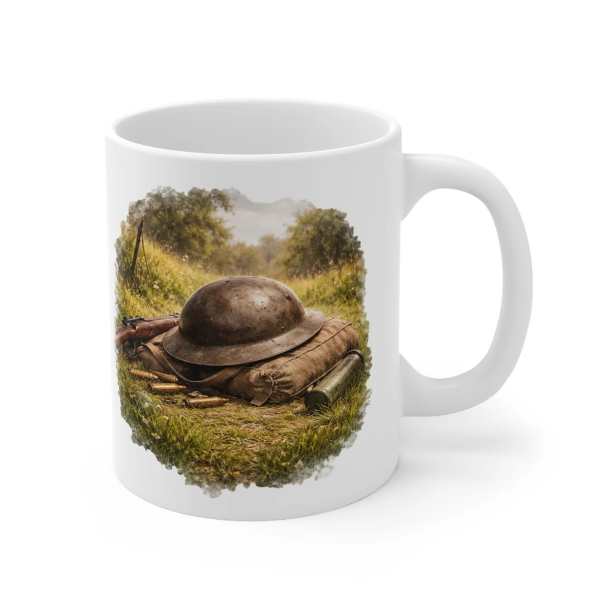 Ground Warfare - British Brodie Helmet - Field Rest Scene - Mug