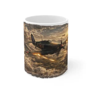 RAF Legends - Hurricane Dogfight Explosion Scene - Mug