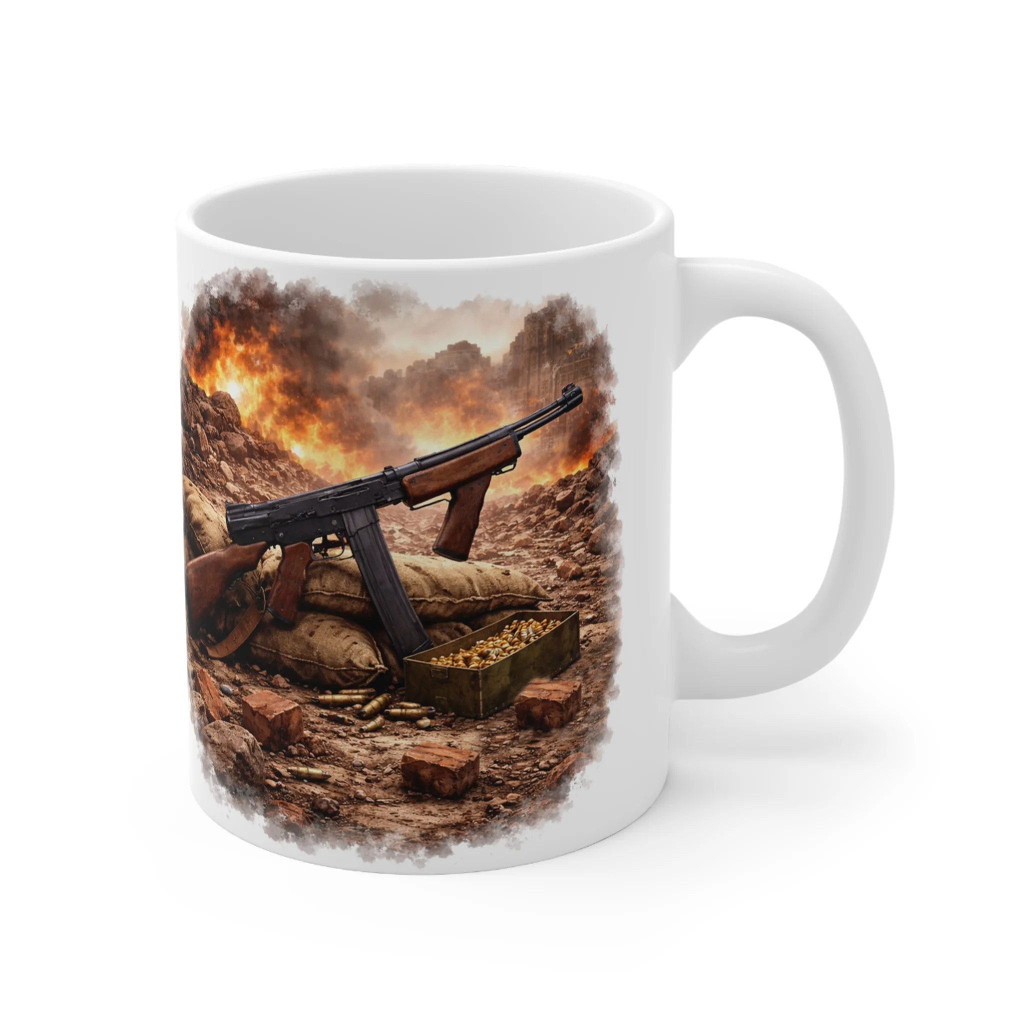 Ammunition & Weapons - Thompson Submachine Gun - Explosion Scene - Mug